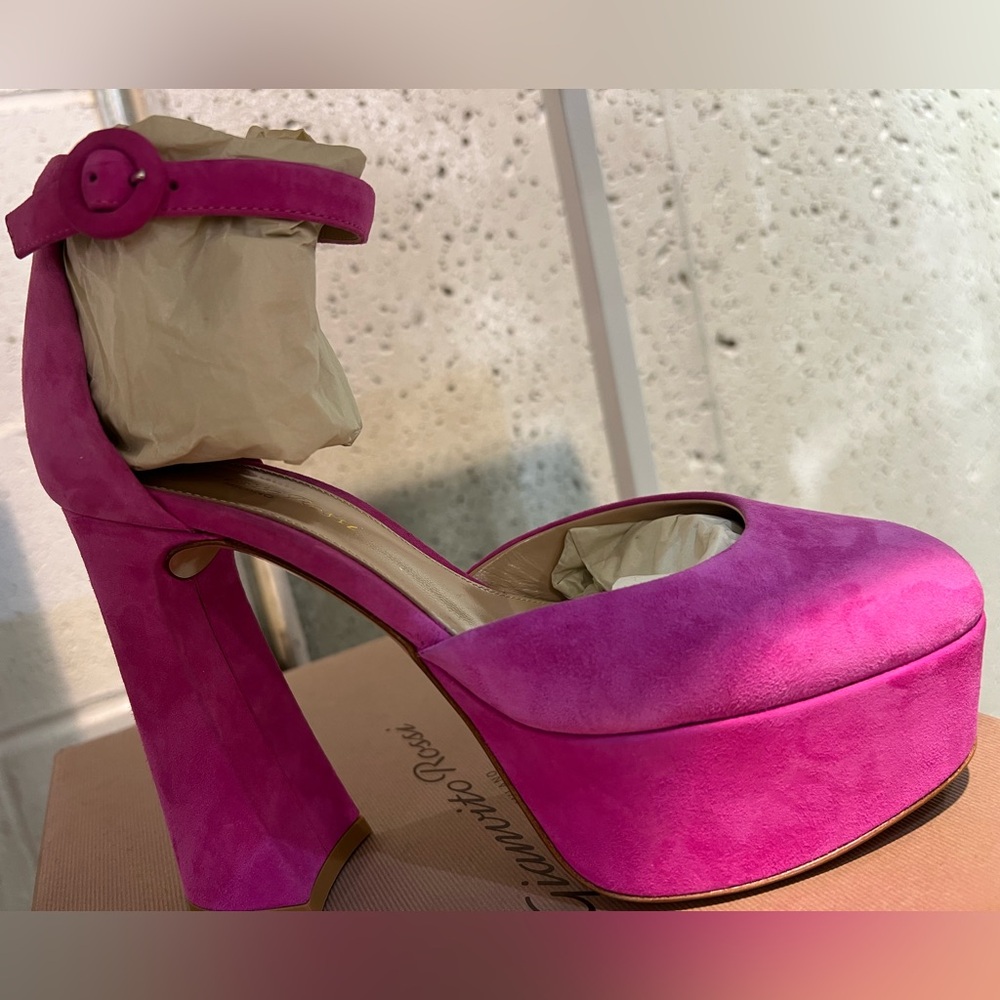 Gianvito Rossi Fuchsia Platform Heels